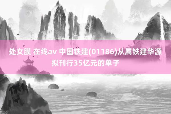 处女膜 在线av 中国铁建(01186)从属铁建华源拟刊行35亿元的单子