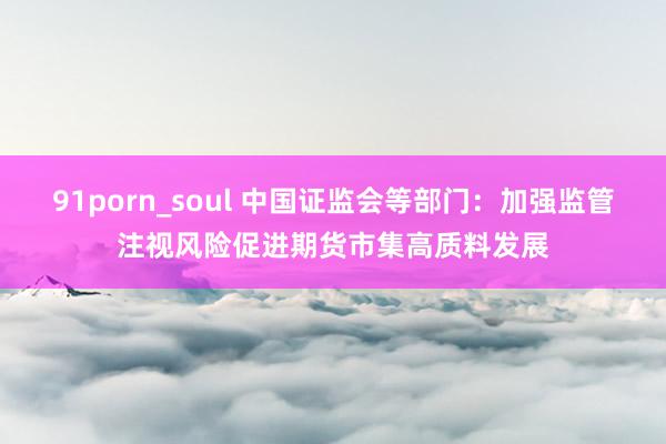 91porn_soul 中国证监会等部门：加强监管注视风险促进期货市集高质料发展