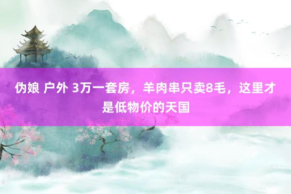 伪娘 户外 3万一套房，羊肉串只卖8毛，这里才是低物价的天国