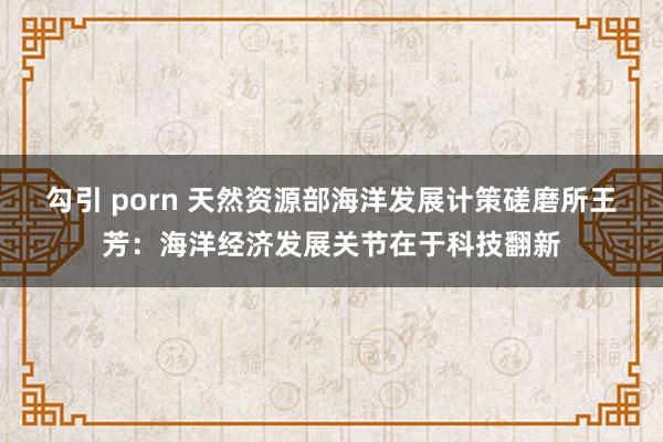 勾引 porn 天然资源部海洋发展计策磋磨所王芳：海洋经济发展关节在于科技翻新