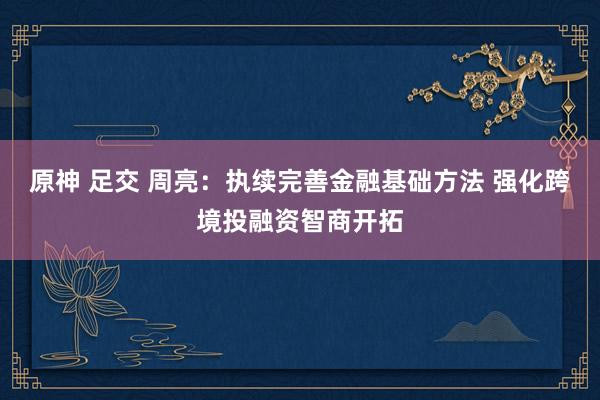 原神 足交 周亮：执续完善金融基础方法 强化跨境投融资智商开拓