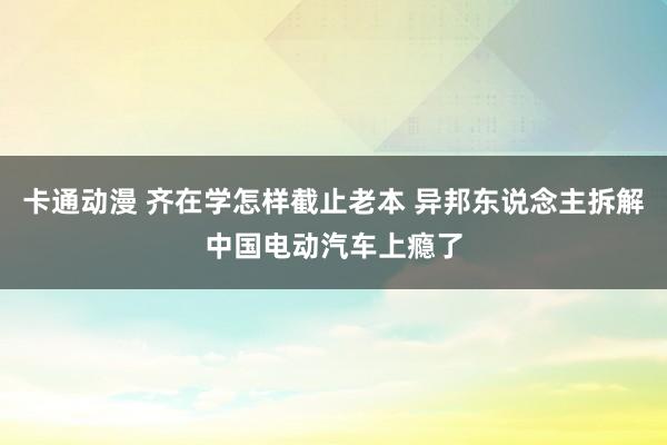 卡通动漫 齐在学怎样截止老本 异邦东说念主拆解中国电动汽车上瘾了