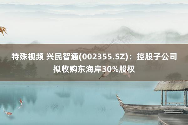 特殊视频 兴民智通(002355.SZ)：控股子公司拟收购东海岸30%股权