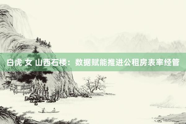 白虎 女 山西石楼：数据赋能推进公租房表率经管