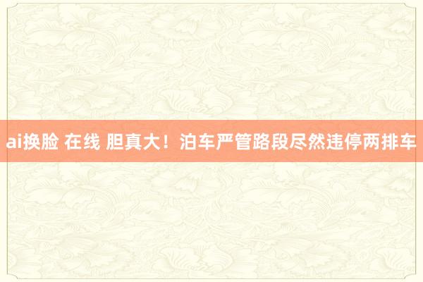 ai换脸 在线 胆真大！泊车严管路段尽然违停两排车