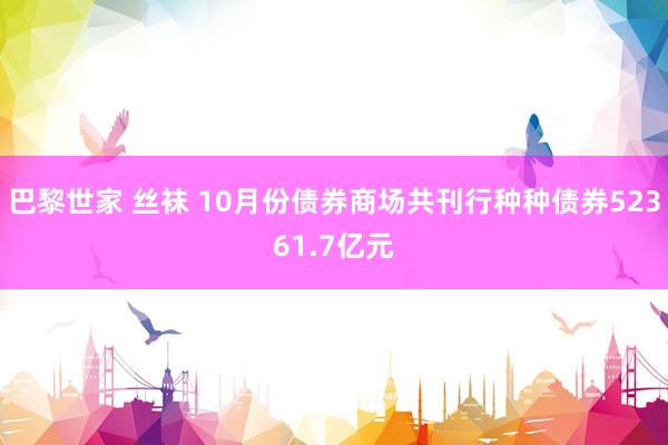 巴黎世家 丝袜 10月份债券商场共刊行种种债券52361.7亿元