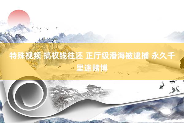 特殊视频 搞权钱往还 正厅级潘海被逮捕 永久千里迷赌博