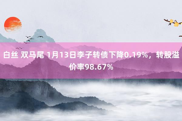 白丝 双马尾 1月13日李子转债下降0.19%，转股溢价率98.67%