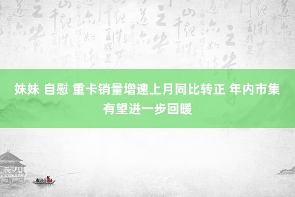 妹妹 自慰 重卡销量增速上月同比转正 年内市集有望进一步回暖