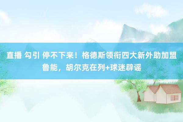 直播 勾引 停不下来！格德斯领衔四大新外助加盟鲁能，胡尔克在列+球迷辟谣